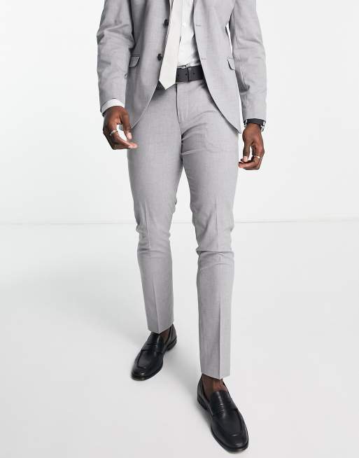 Selected Homme suit pants with stretch in slim fit light gray