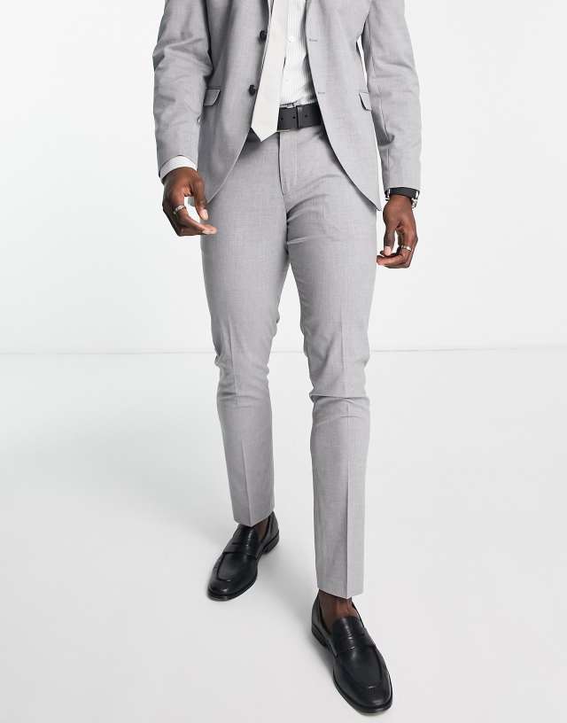 Selected Homme - suit trouser with stretch in slim fit light grey