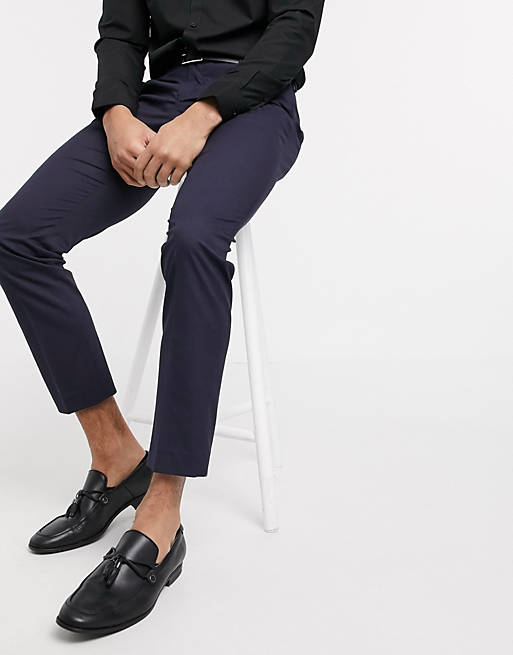 Selected Homme suit trouser with stretch in slim fit navy
