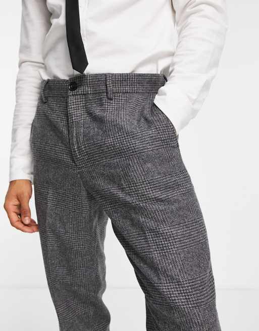 Grey herringbone best sale trousers mens