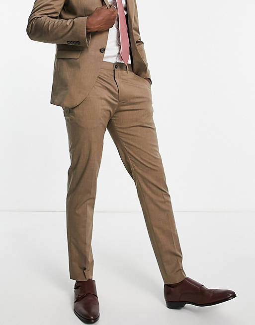 Suits Selected Homme suit trousers in slim fit tan 