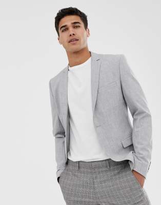 Super Skinny Suit Jacket-Gray