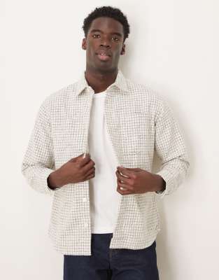 Selected Homme - Surchemise oversize à carreaux - Crème-Blanc