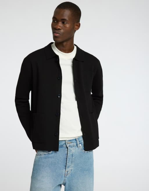 Selected Homme – Svart stickad kofta