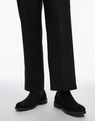 Selected Homme – Svarta chelseaboots i mocka - view 1