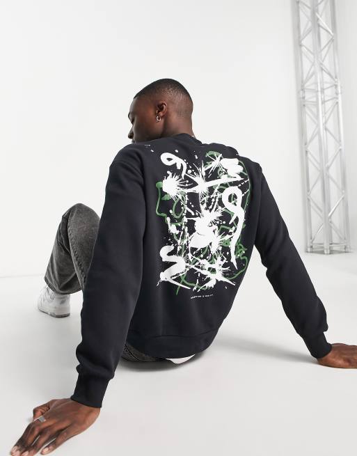 Sweat Homme sans Capuche Coton à Manches Longues Mode Imprimé