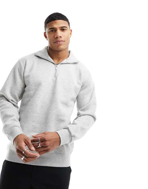 Sweat zippé gris discount homme