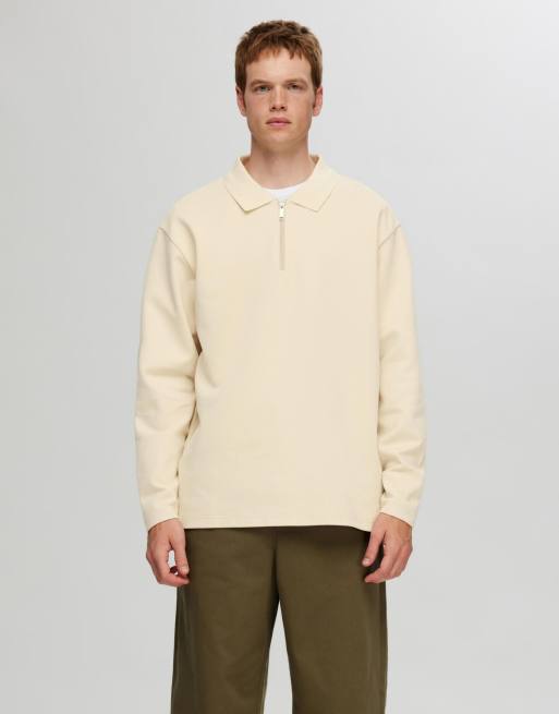 Selected Homme – Sweatshirt in Nebelgrau mit Reißverschluss