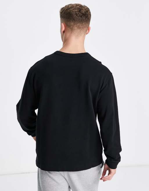 Selected Homme – Sweatshirt mit Rundhalsausschnitt in verwaschenem Schwarz und Logo, 4 von 4