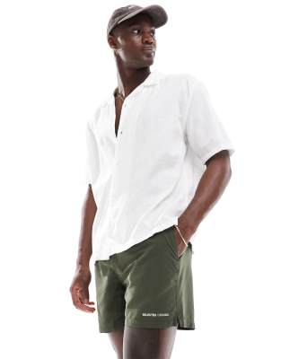 Selected Homme swim short in khaki-Green