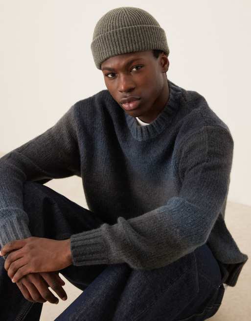 Selected Homme – Szara czapka beanie z wełny merino, 2 z 3