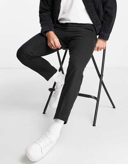 Selected Homme – Szare dopasowane eleganckie spodnie w kratę, 3 z 4