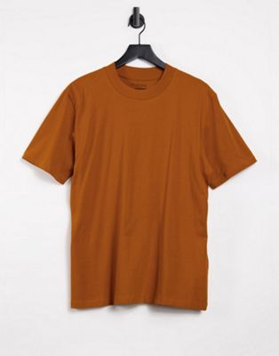 T-shirts unis Selected Homme - T-shirt à col montant - Orange