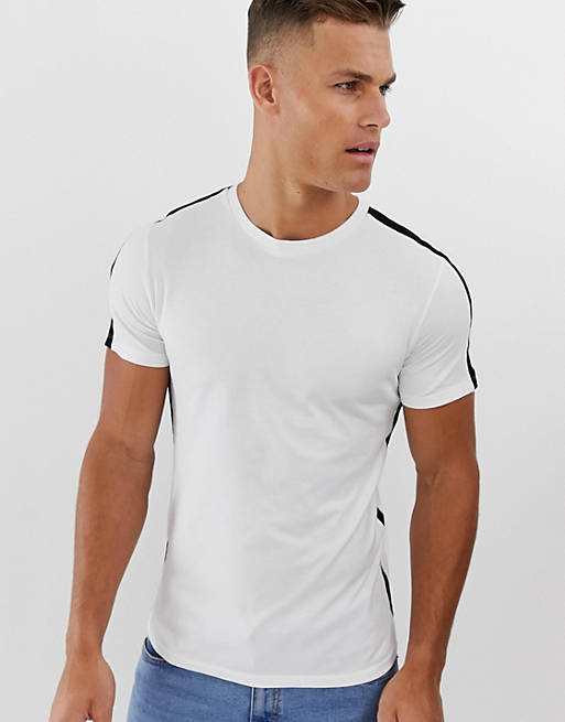 T-shirt avec bande contrastante Asos Homme Vêtements Tops & T-shirts Tops Débardeurs 