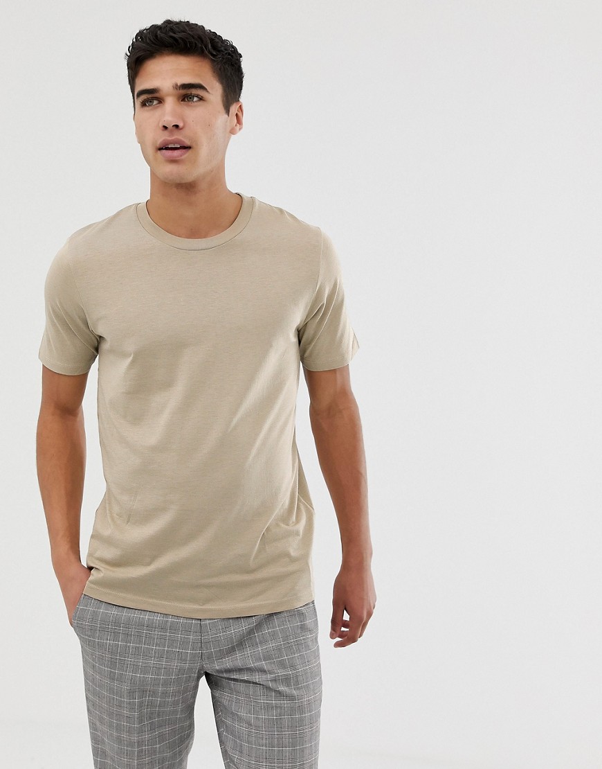 Selected Homme - T-shirt classica in cotone BCI-Beige