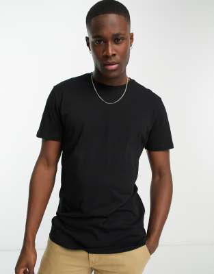 Selected Homme cotton t-shirt in black  - ASOS Price Checker