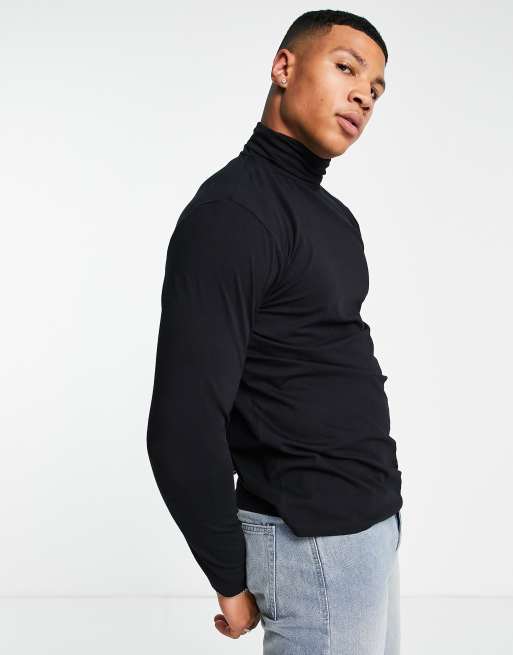 Colle roulé noir online homme