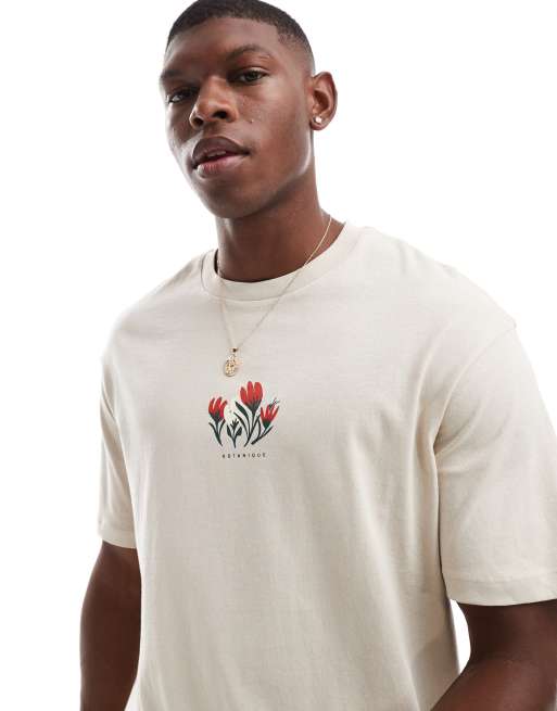 Tee shirt fashion homme fleuri