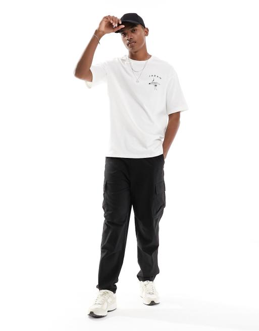Selected Homme - T-shirt oversize bianca con stampa "Japan" sul retro , 4 di 4