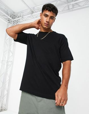 Selected Homme oversized heavy weight t-shirt in black - ASOS Price Checker