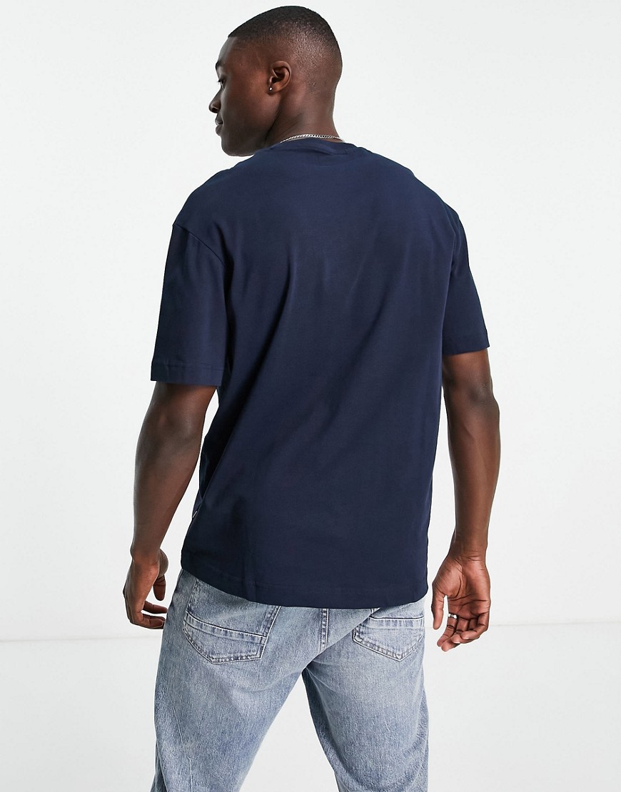 T-shirt oversize in cotone pesante blu navy - NAVY - Selected Homme T-shirt donna  - immagine1