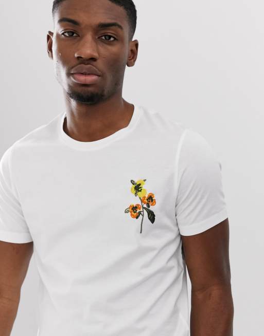 T shirt best sale floral homme