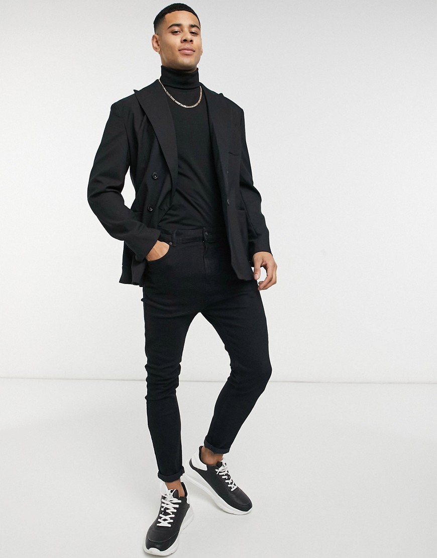 Selected Homme - Tailored Studio - Sort dobbeltradet blazer