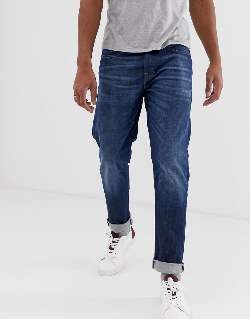 Selected Homme tapered fit-jeans i blå denim