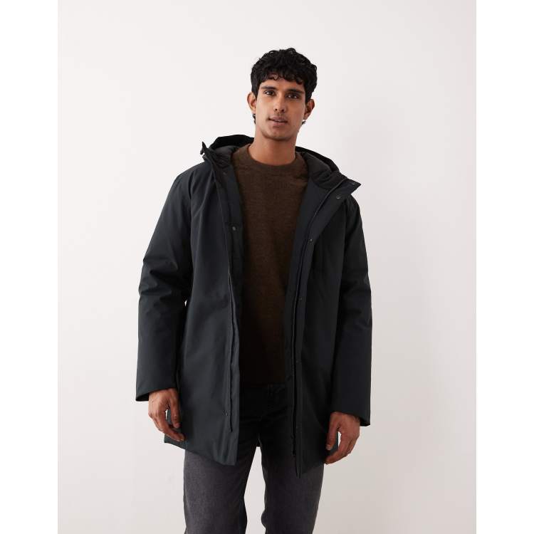 Selected Homme tech parka jacket in black | ASOS