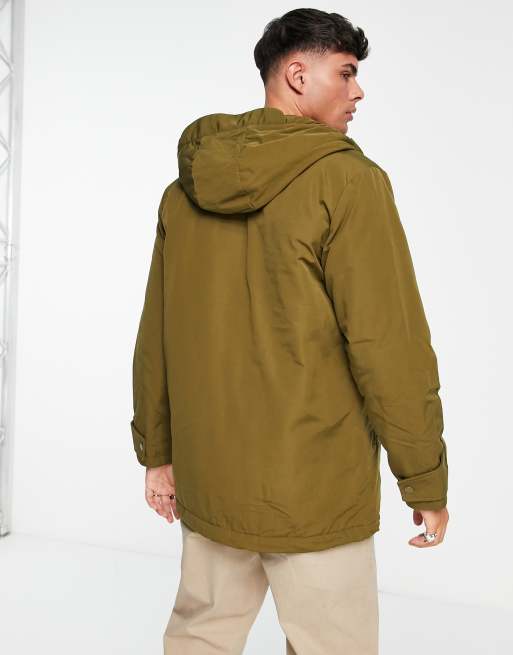 Selected Homme technical heavyweight parka in light khaki