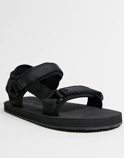 Selected Homme technical sandals with velcro straps in black