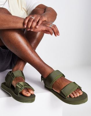 Selected Homme technical strap sandal in khaki green
