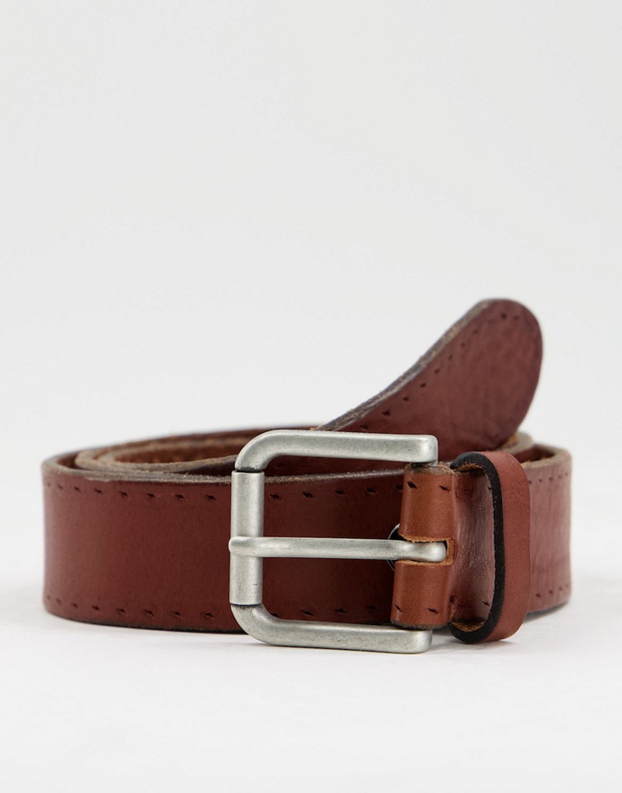 Selected Homme terrel leather belt-Brown