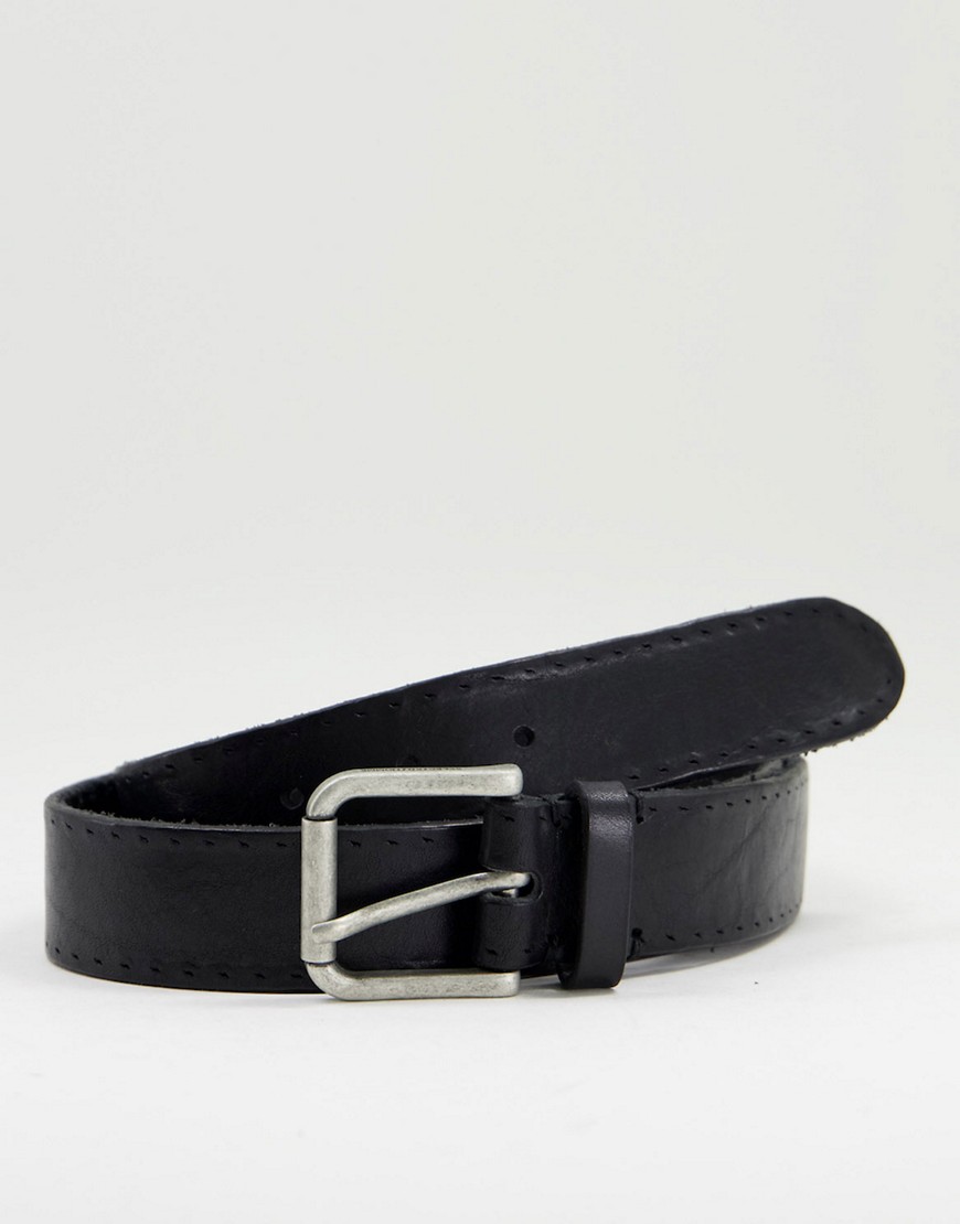 Selected Homme terrel leather belt-Black