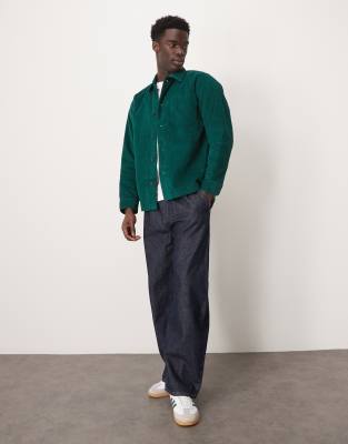 Selected Homme Textured Padded Overshirt In Green