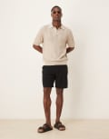 [Selected Homme] Selected Homme textured shorts in black L Black