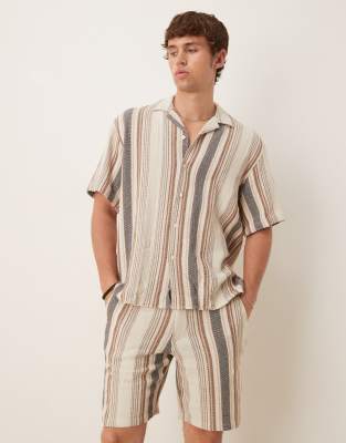 textured shorts in multi stripes - part of a set