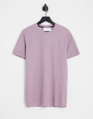 Selected Homme textured t-shirt in lilac  - ASOS Price Checker