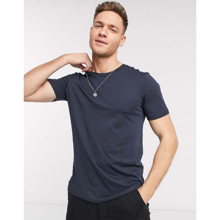 Selected Homme The Perfect Tee pima cotton t shirt in navy