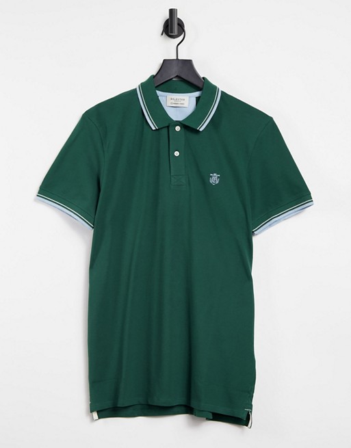 Selected Homme tipped polo shirt
