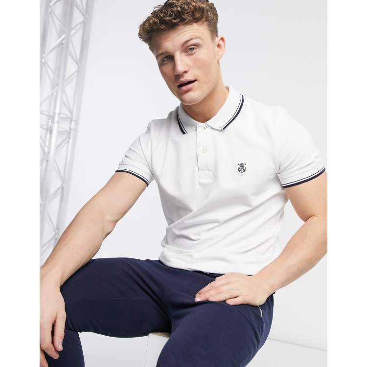 Tommy hilfiger Camisa Polo De Manga Curta Core Tipped Slim Branco