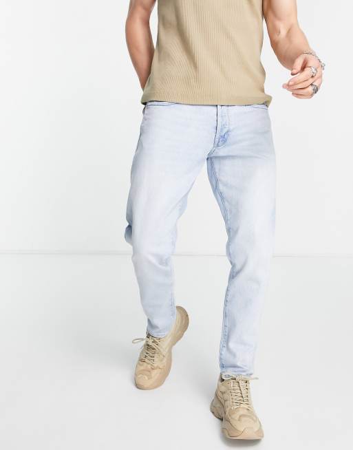 Selected Homme – Toby – Jasnoniebieskie dopasowane jeansy ze zwężanymi nogawkami