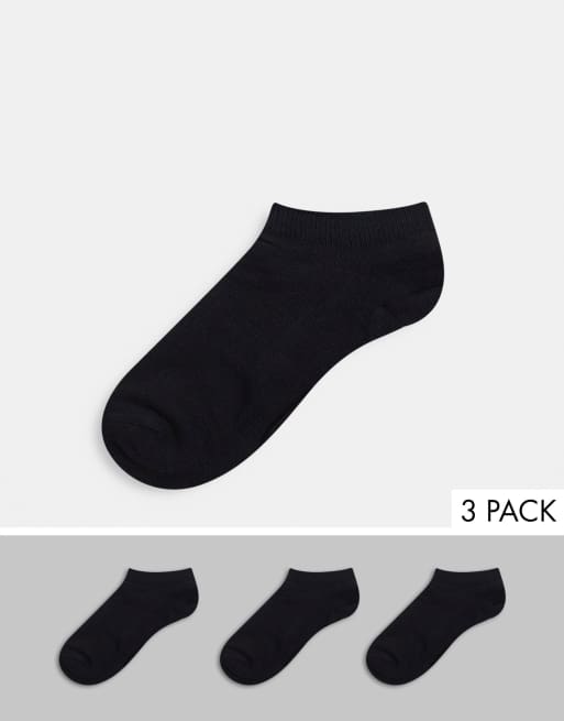 Selected Homme trainer sock 3 pack in black