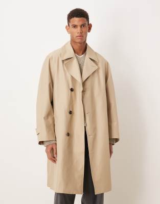 Selected Selected Homme trench coat in beige-Neutral