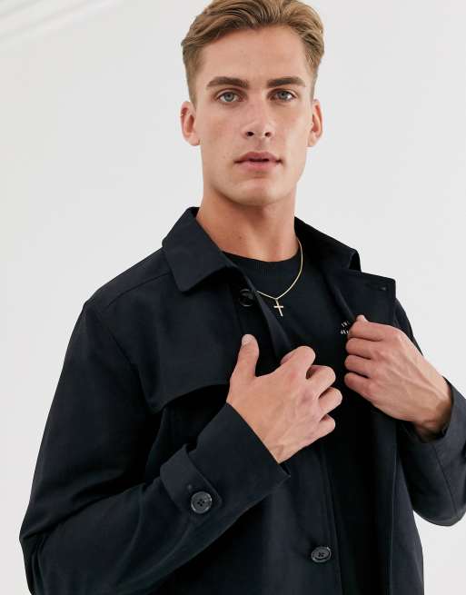 Selected Homme trench coat in black