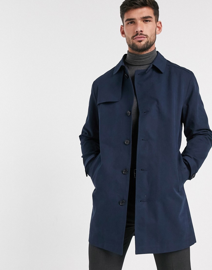 Selected Homme - Trench in cotone blu navy