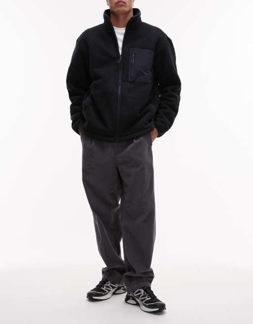 Selected Homme - Tristan - Losvallende broek van corduroy in grijs