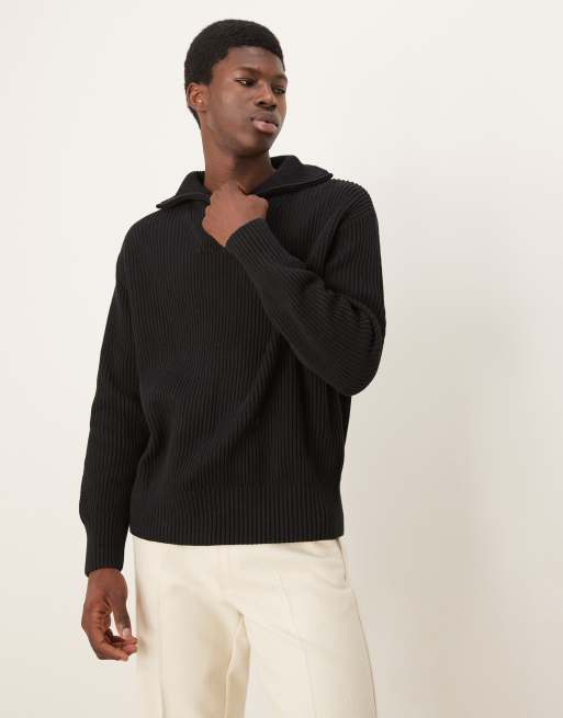 Selected Homme - Trui met halve rits in zwart