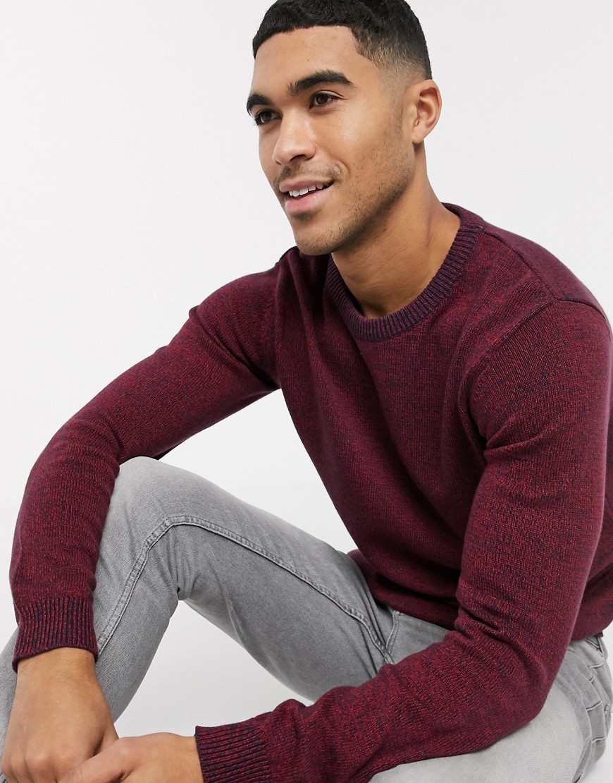 Selected Homme twisted crew neck jumper-Red