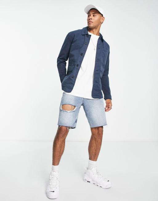 Selected Homme - Utility-jack in marineblauw